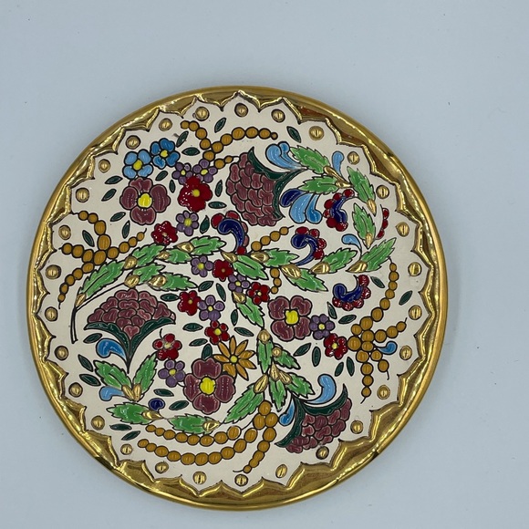 Vintage Ceramicas Sevilla Spain, 24k gold trim decorative Wall Plate - Picture 2 of 9